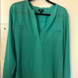 Beautiful green blouse with gold button detail